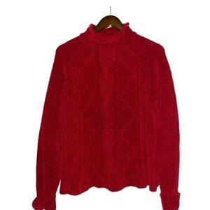 Designers Studio Originals 100% Acrylic High Neck Cable Knit Sweater XL Gorpcore